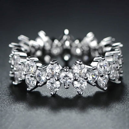 Barzel Women's Cubic Zirconia Eternity Band Ring DailySale