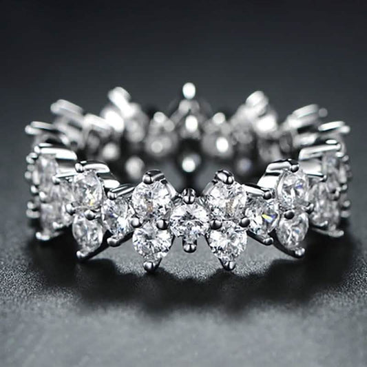 Barzel Women's Cubic Zirconia Eternity Band Ring DailySale