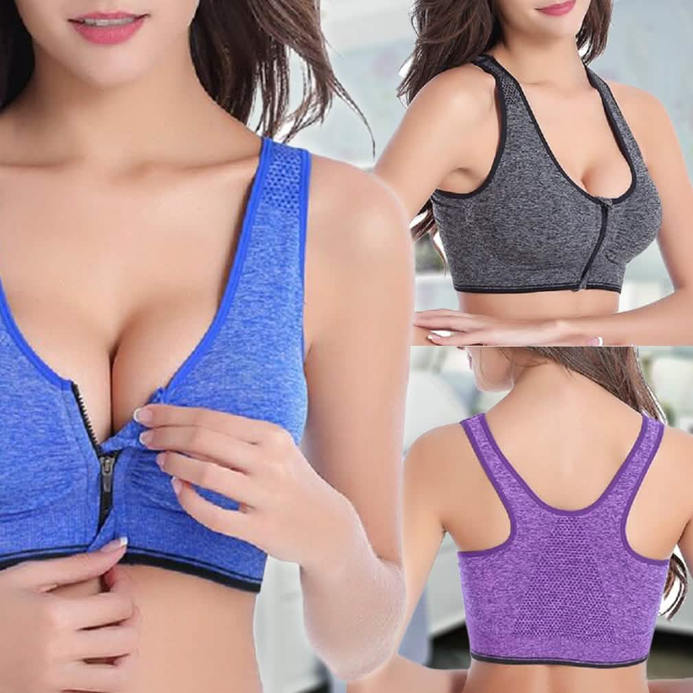 3-Pack : Incredible Endurance Front-Zip Sports Bra DailySale