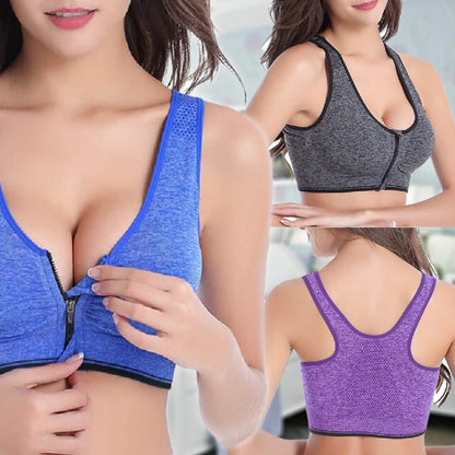 3-Pack : Incredible Endurance Front-Zip Sports Bra DailySale