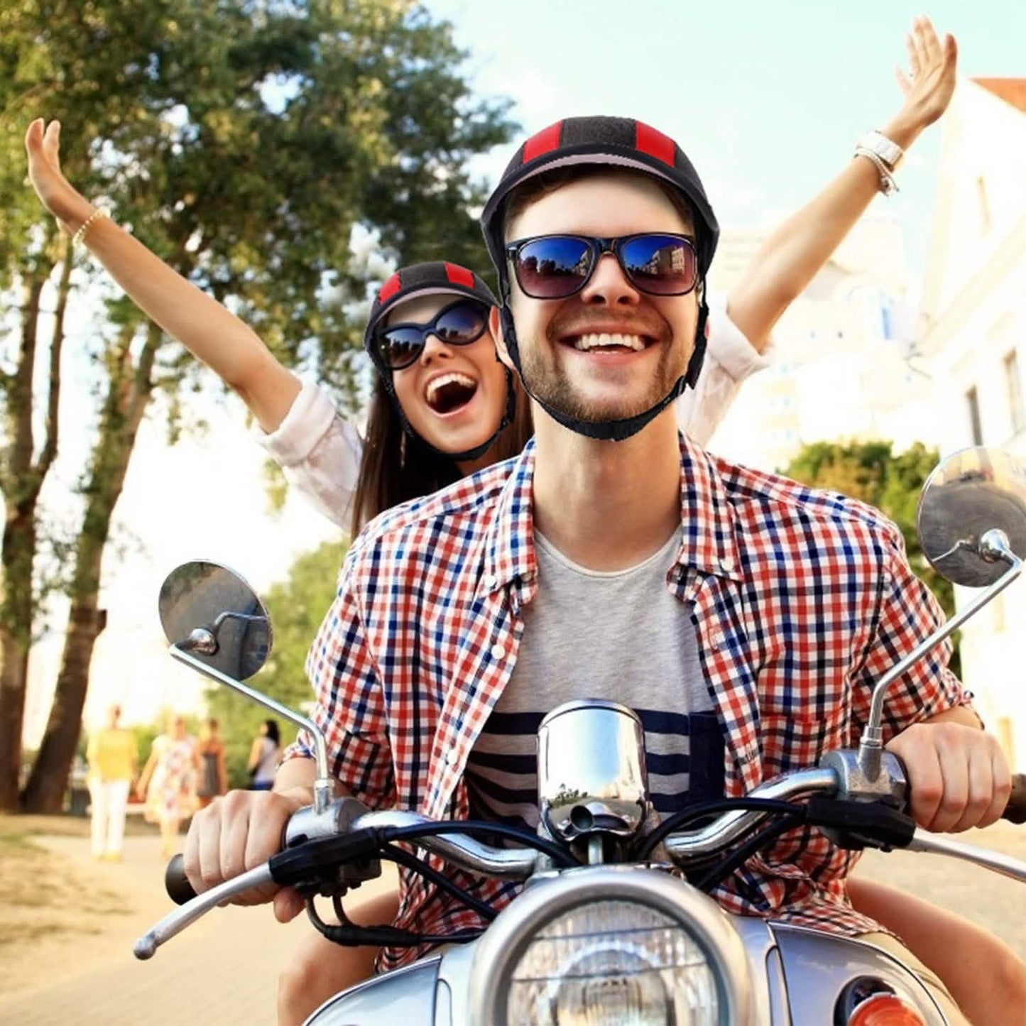 Baseball Cap Anti-UV Cycling Motorcycle Hat Leather Helmet DailySale