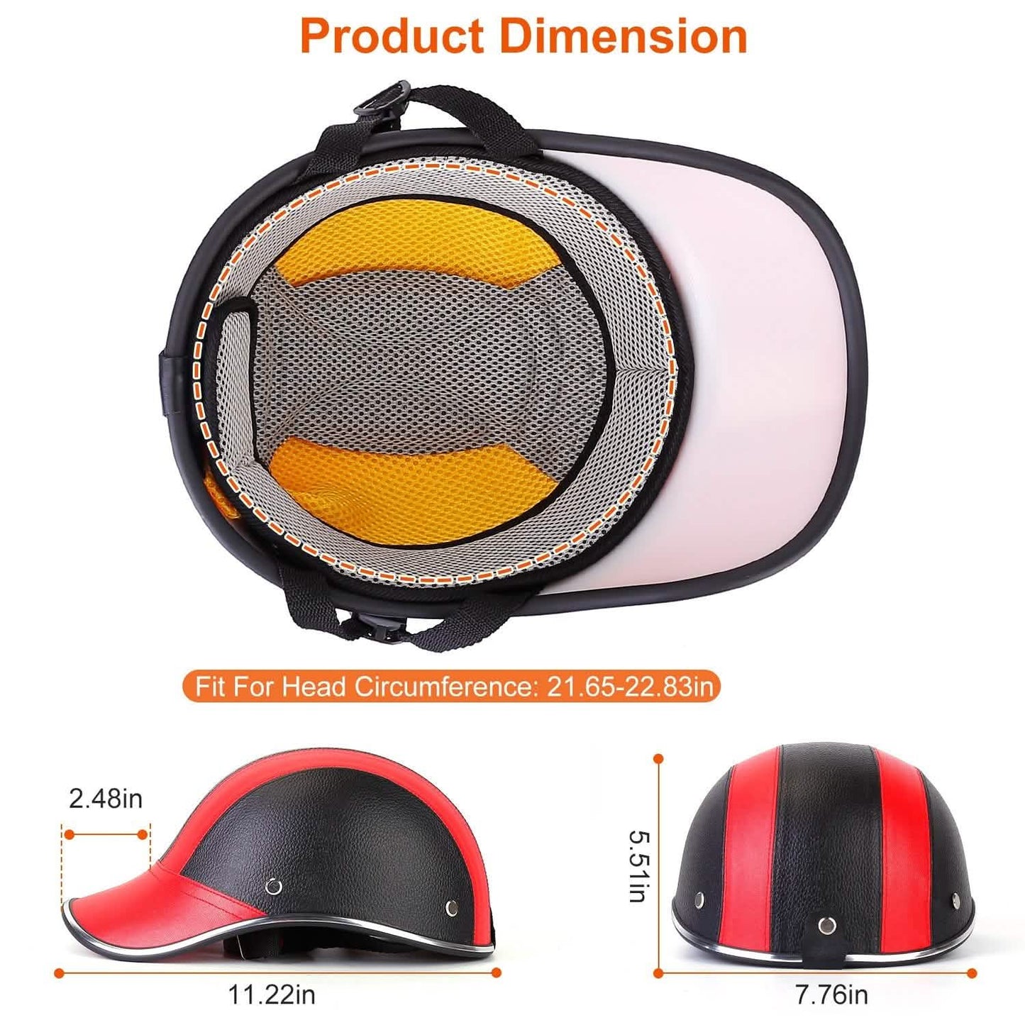 Baseball Cap Anti-UV Cycling Motorcycle Hat Leather Helmet DailySale