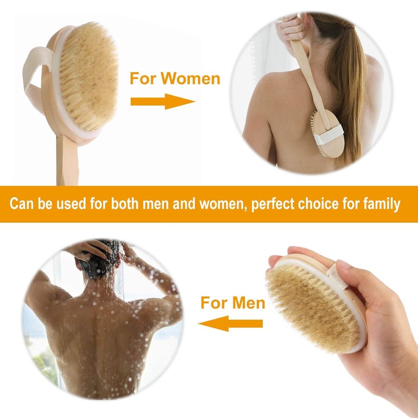 Bath Brush 15" Shower Body Back Scrubber DailySale