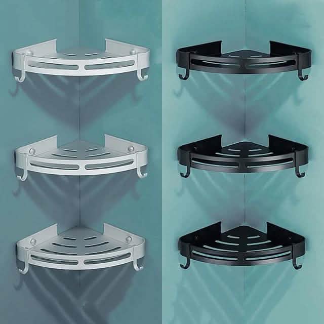 Bathroom Shelf Space Aluminum Wall Mount Triangle Shower Corner Storage Rack DailySale