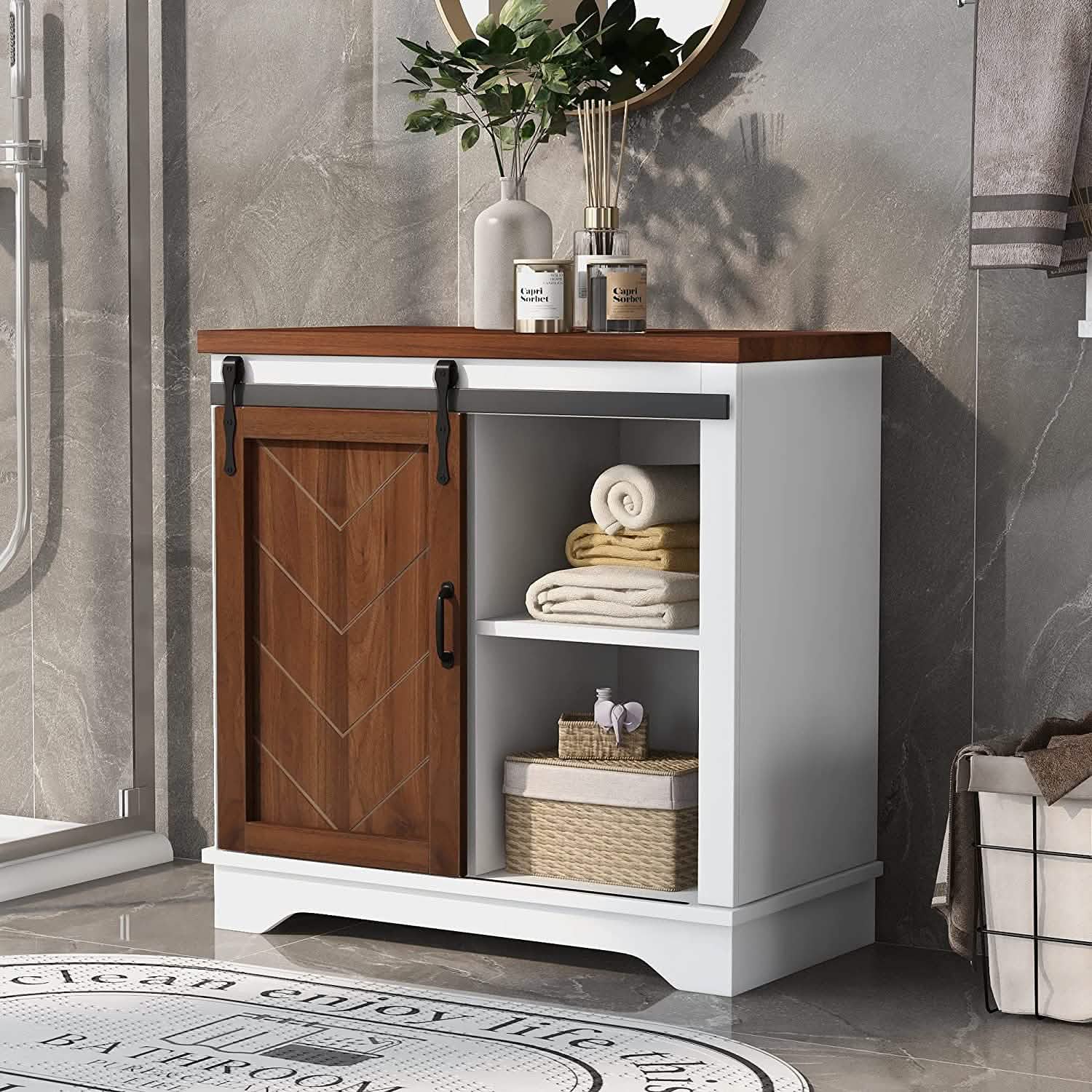 Bathroom Storage Cabinet with Adjustable Shelf DailySale