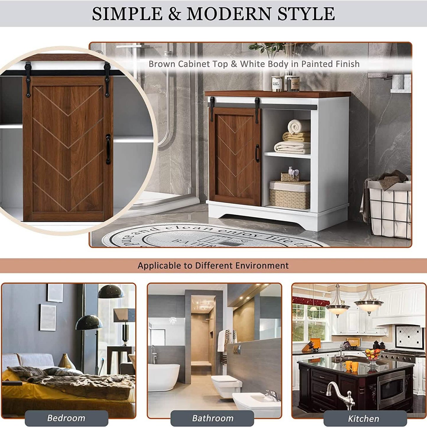 Bathroom Storage Cabinet with Adjustable Shelf DailySale