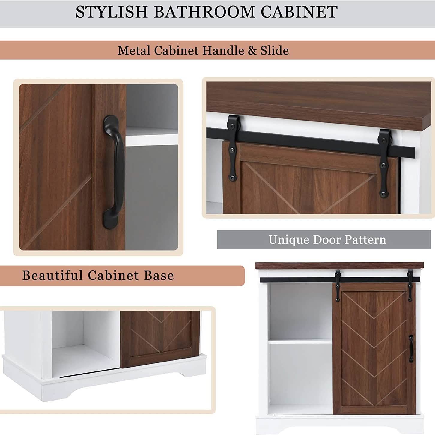 Bathroom Storage Cabinet with Adjustable Shelf DailySale