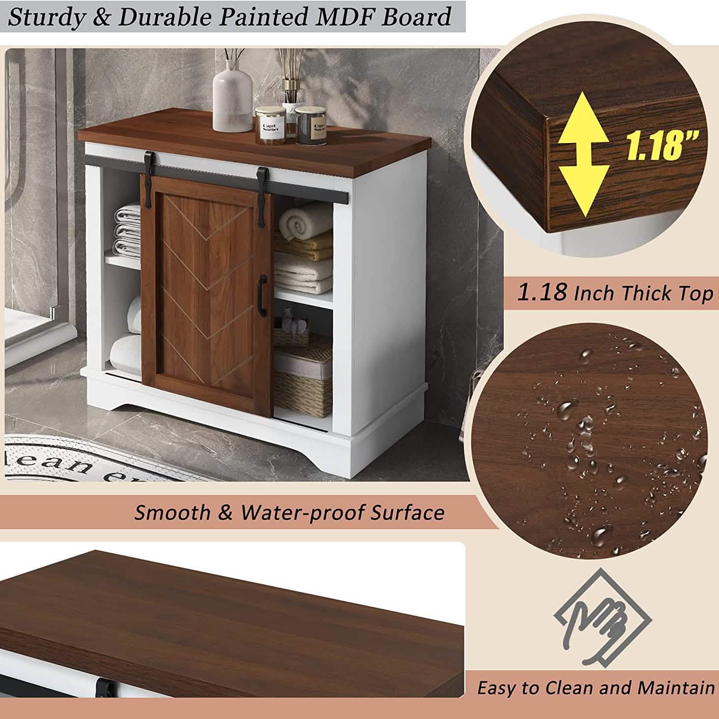 Bathroom Storage Cabinet with Adjustable Shelf DailySale