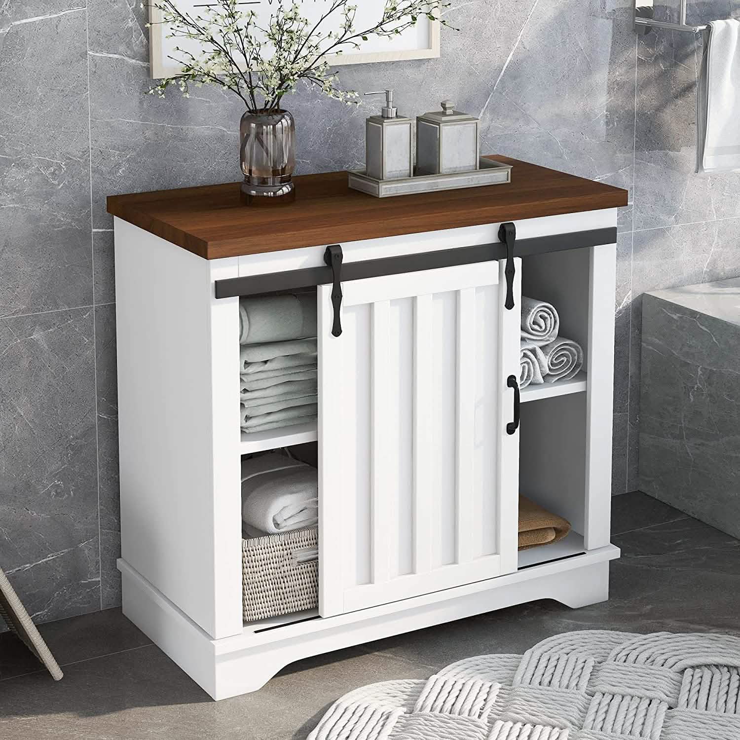 Bathroom Storage Cabinet with Adjustable Shelf DailySale
