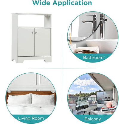 Bathroom Storage Cabinet with Two Doors and Adjustable Shelves DailySale