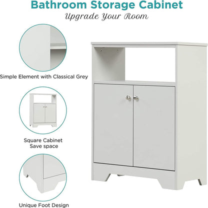 Bathroom Storage Cabinet with Two Doors and Adjustable Shelves DailySale