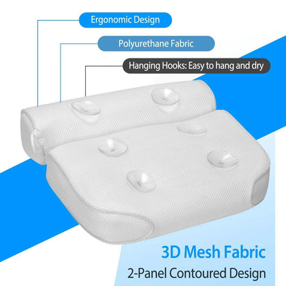 Bathtub Pillow Suction Cup Bath Pillow Air Mesh DailySale