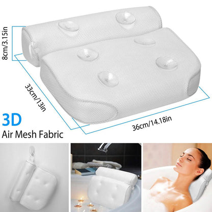 Bathtub Pillow Suction Cup Bath Pillow Air Mesh DailySale