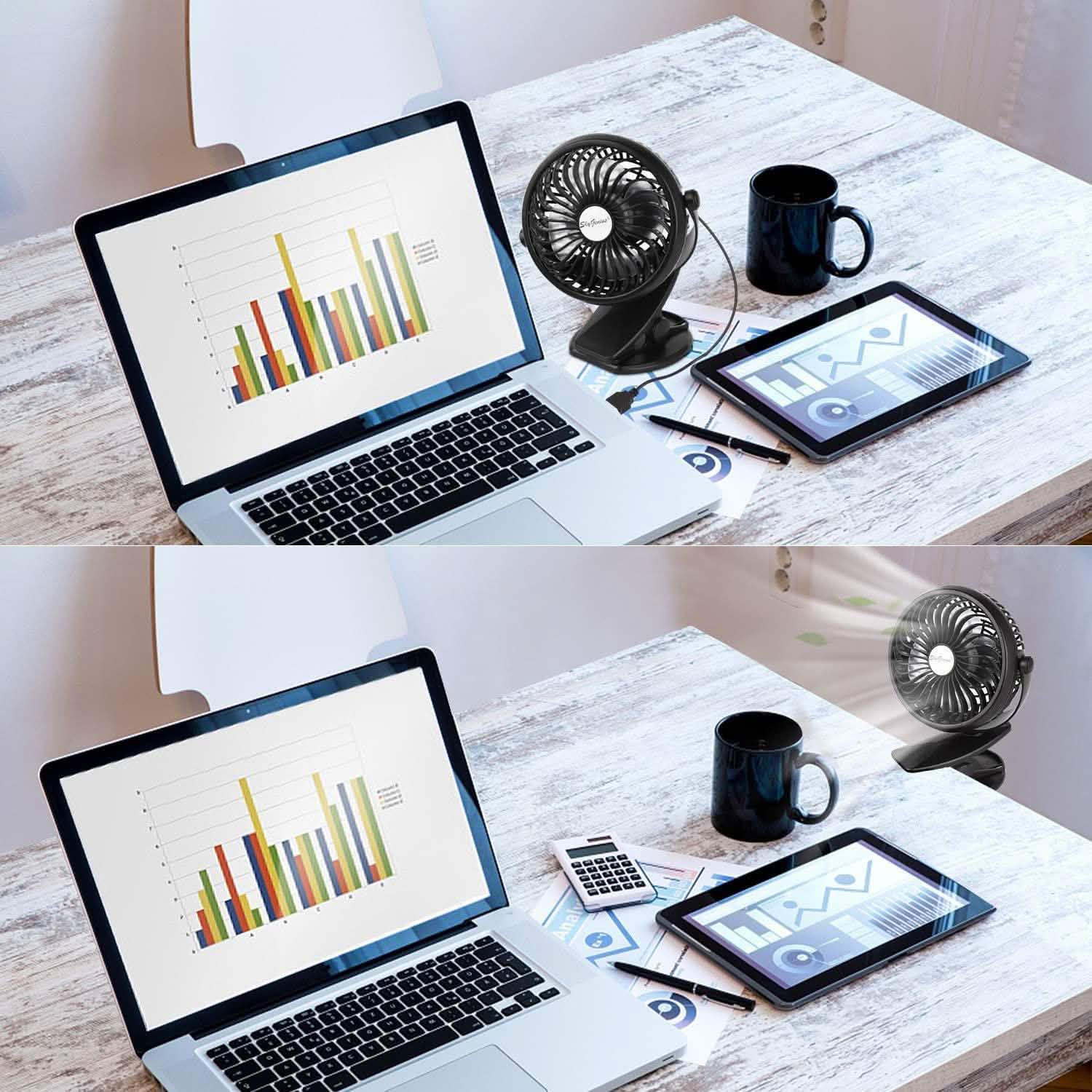 Battery Operated Clip on Mini Desk Fan DailySale