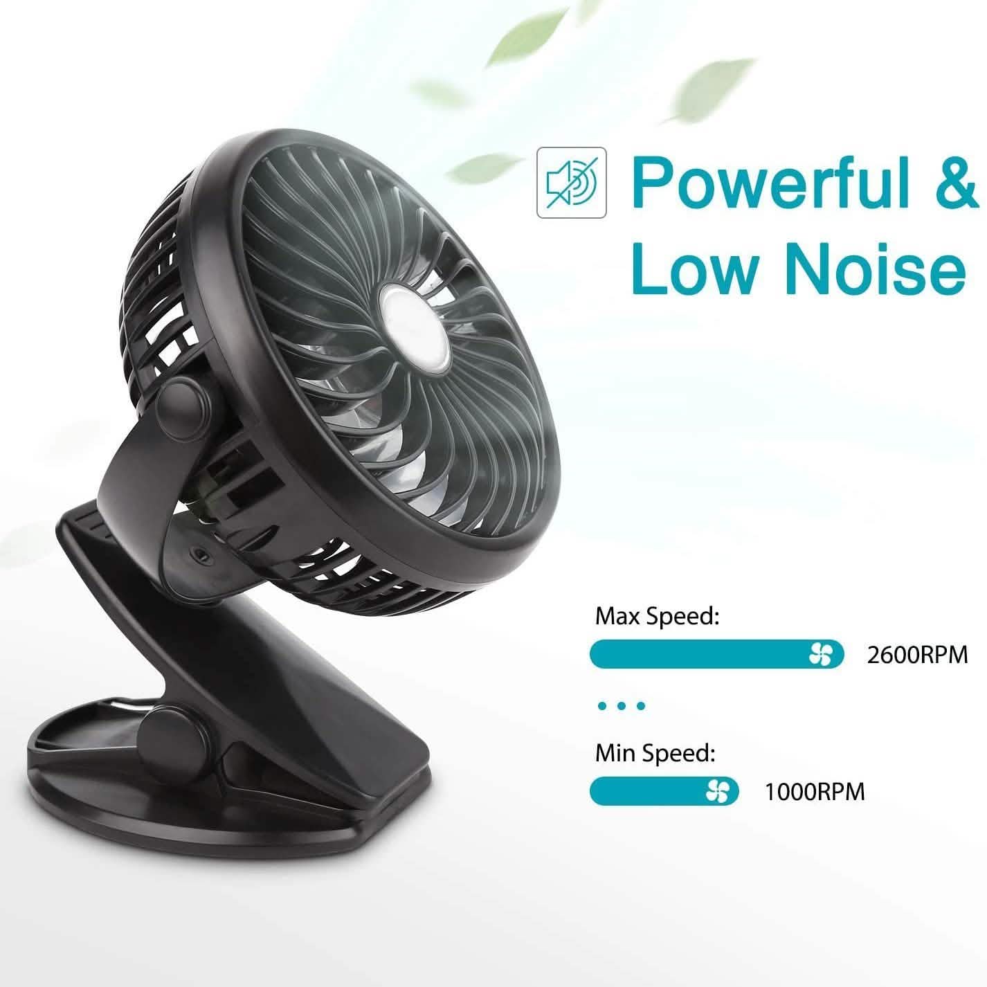 Battery Operated Clip on Mini Desk Fan DailySale