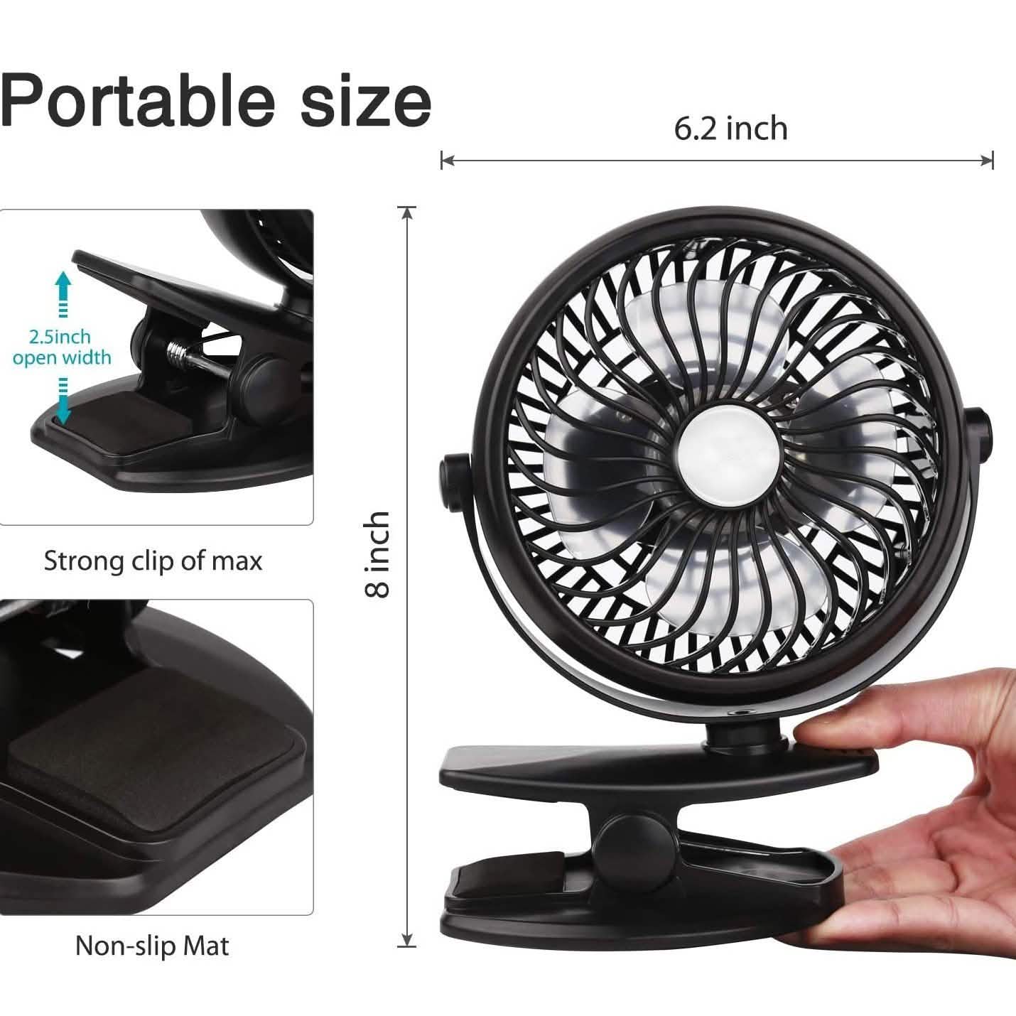 Battery Operated Clip on Mini Desk Fan DailySale