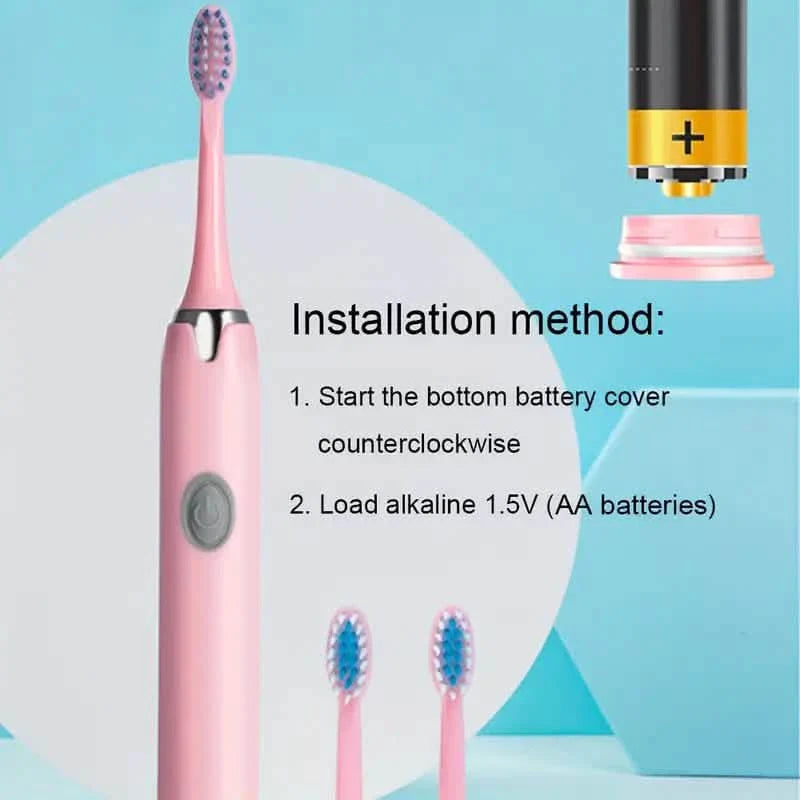 Battery Operated Toothbrush Kit with 6 Soft Bristles DailySale