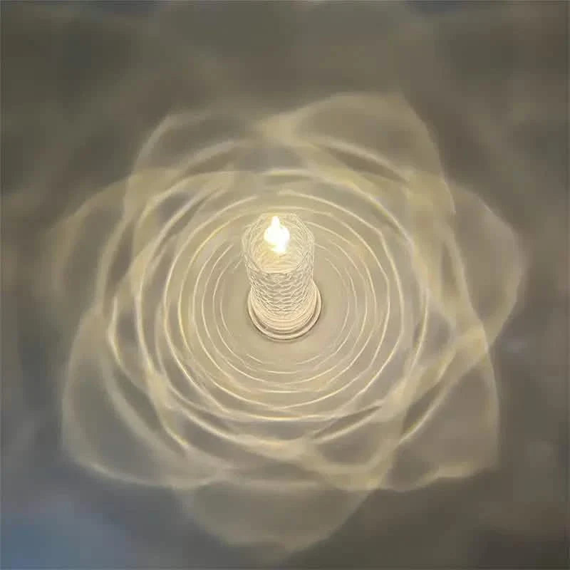 Battery-Powered LED Candle Lamp With Rose Pattern Refraction Halo Projection DailySale