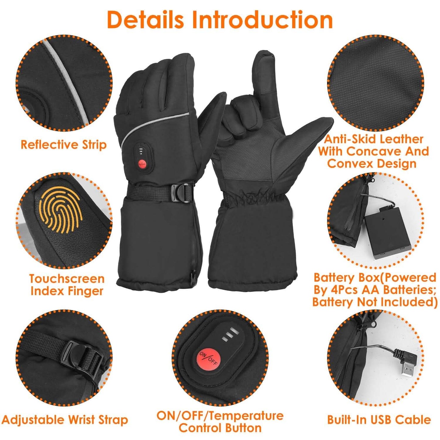Battery Powered USB Touchscreen Thermal Gloves DailySale