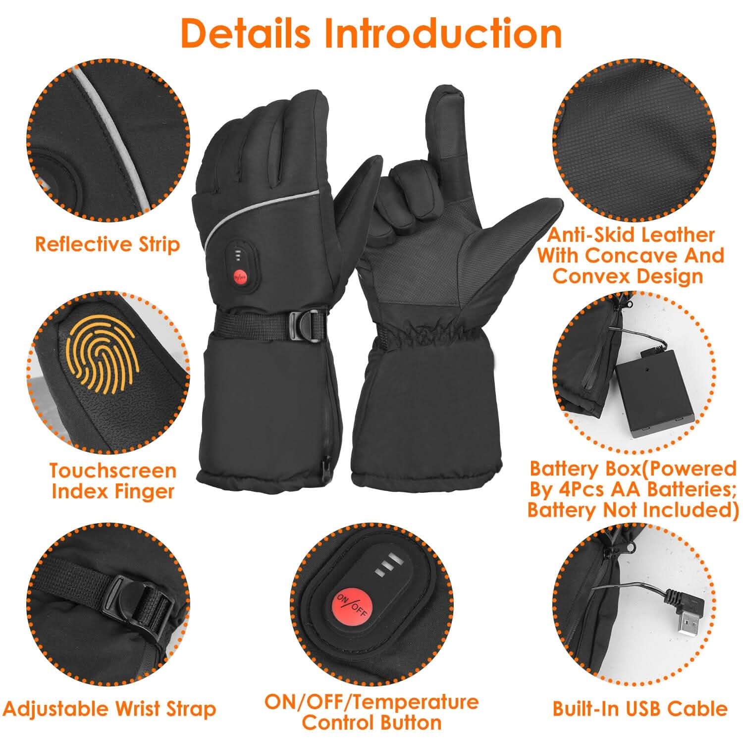 Battery Powered USB Touchscreen Thermal Gloves DailySale