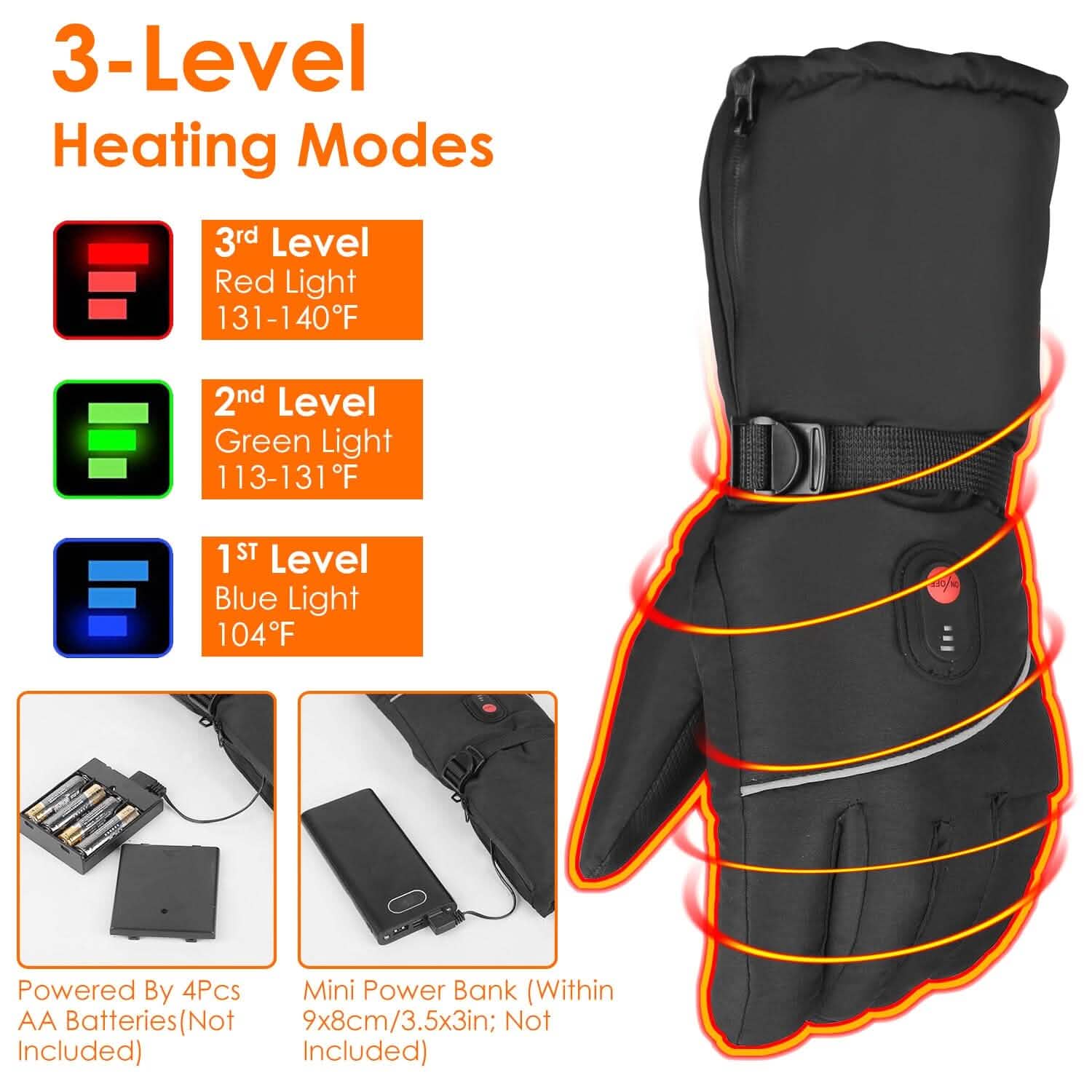 Battery Powered USB Touchscreen Thermal Gloves DailySale