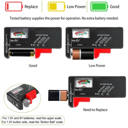 Battery Tester Checker Universal For AA AAA C D 9V 1.5V Button Cell Battery DailySale