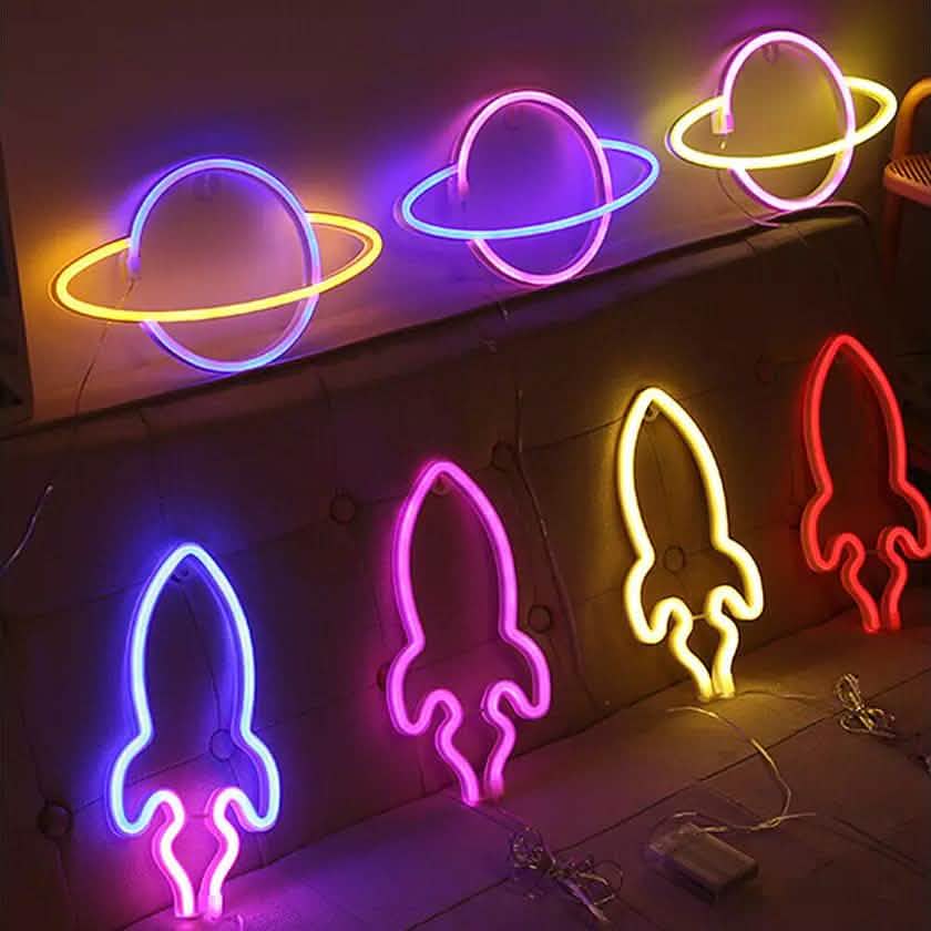 Battery USB LED Neon Light Wall Signs Night Home Decor DailySale