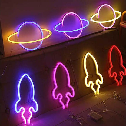 Battery USB LED Neon Light Wall Signs Night Home Decor DailySale