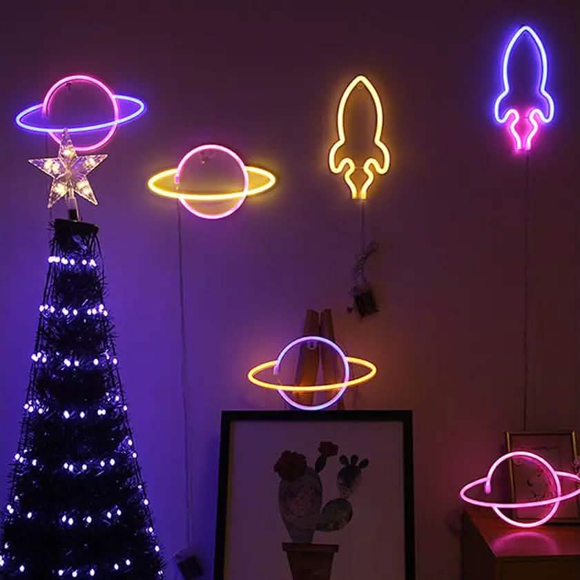 Battery USB LED Neon Light Wall Signs Night Home Decor DailySale