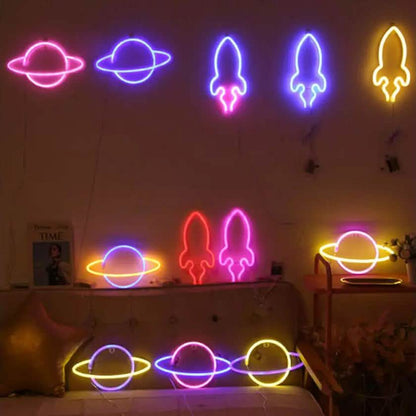 Battery USB LED Neon Light Wall Signs Night Home Decor DailySale