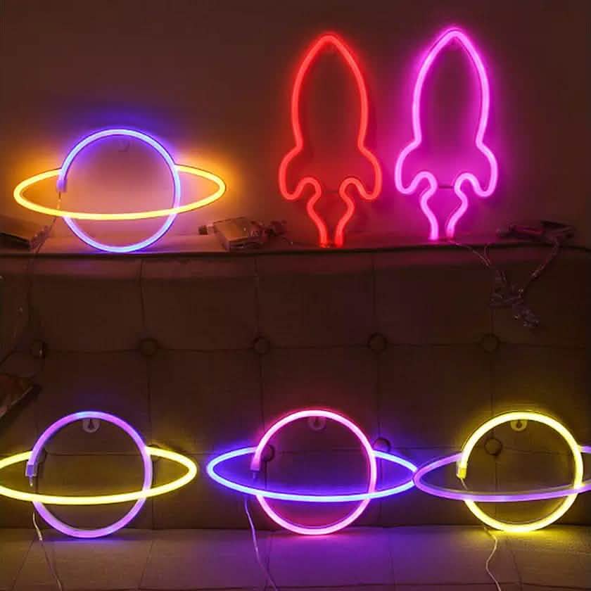 Battery USB LED Neon Light Wall Signs Night Home Decor DailySale