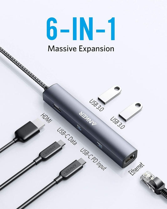 Anker <b>543</b> USB-C Hub (6-in-1, Slim) Anker