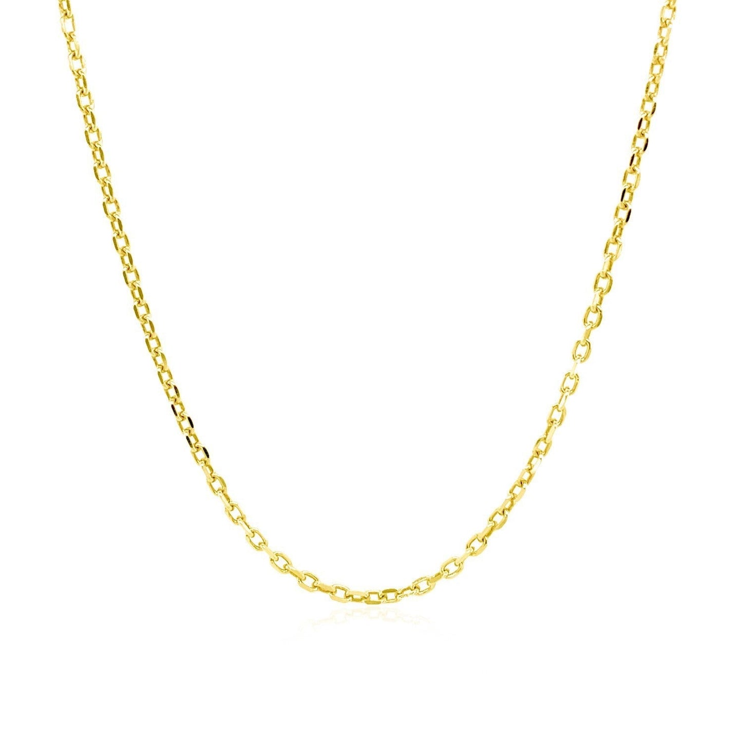 18k Yellow Gold Diamond Cut Cable Link Chain (1.40 mm) Bids.com