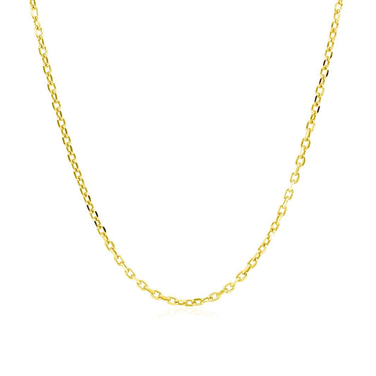 18k Yellow Gold Diamond Cut Cable Link Chain (1.40 mm) Bids.com