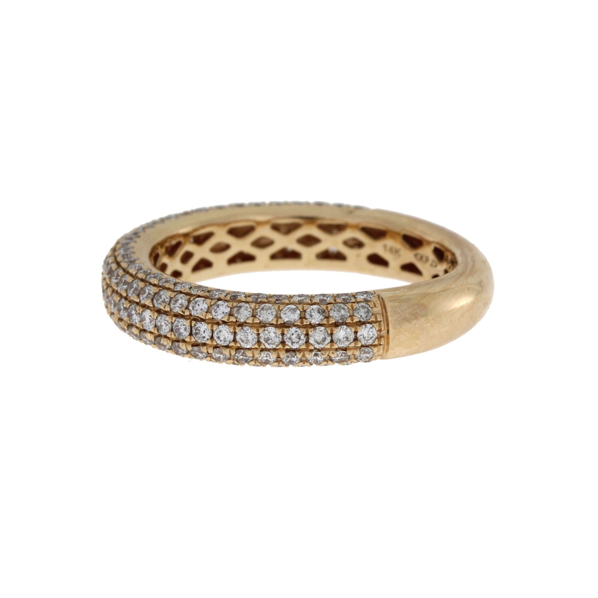 Genuine 1.00ct Diamond Wedding Band Ring 14KT Rose Gold Bids.com