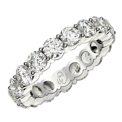 Round Cut Lab Grown Diamond Eternity Ring in 14k White Gold (3 cttw FG/VS2) Bids.com