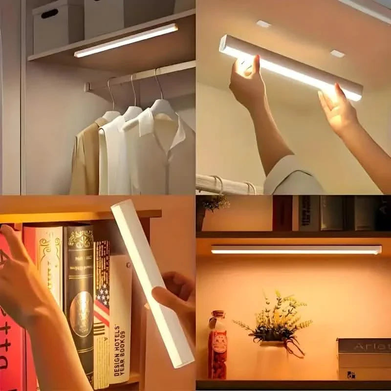 12-Pack: White LED Motion Sensor Cabinet Lights – Magnetic, USB Rechargeable, Detachable for Indoor Use DailySale