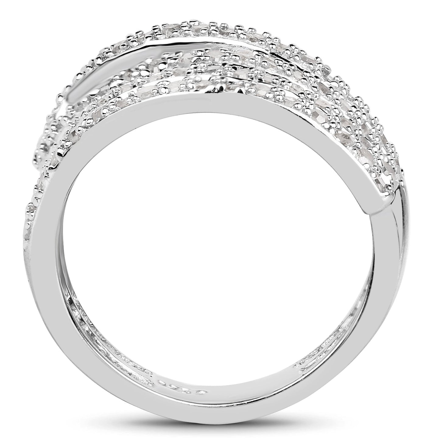 0.83 Carat Genuine White Diamond .925 Sterling Silver Ring Bids.com