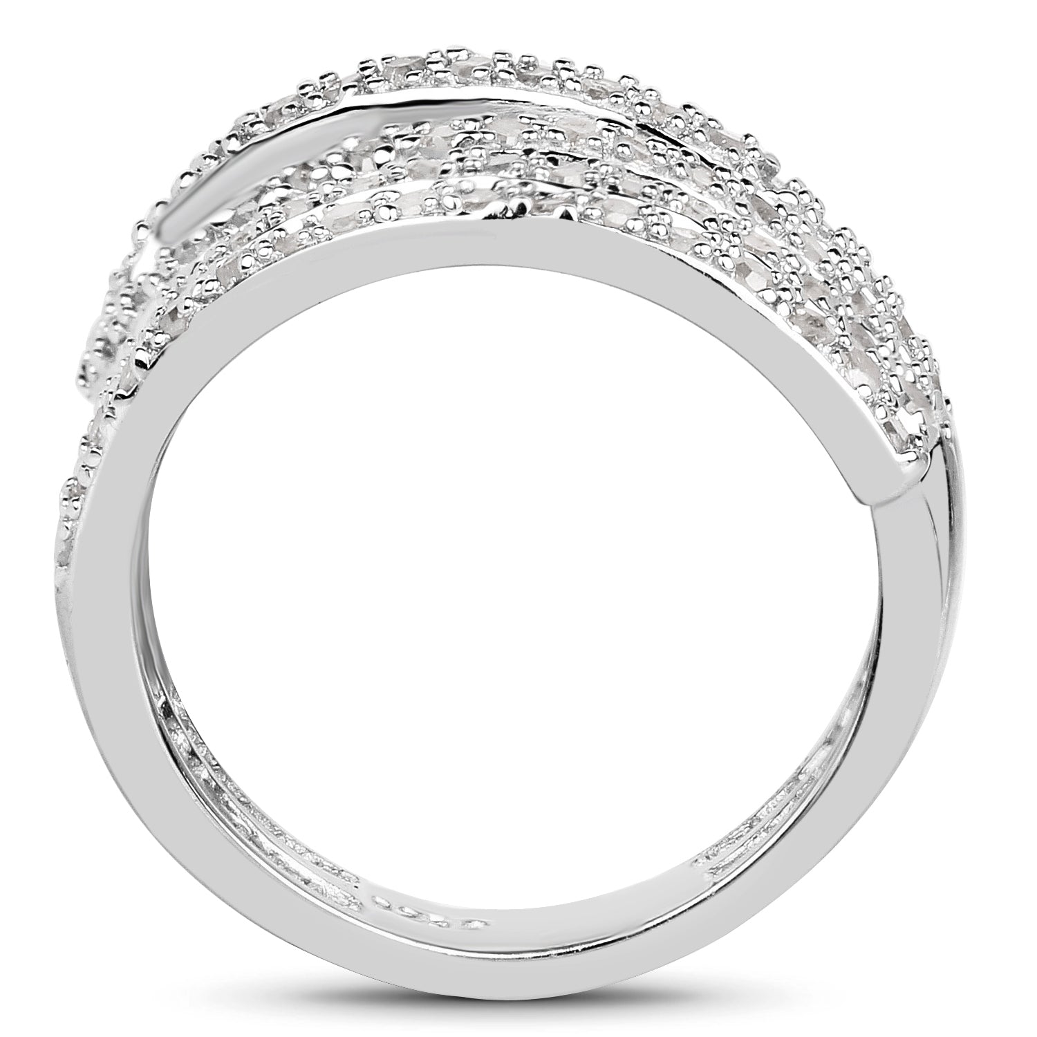 0.83 Carat Genuine White Diamond .925 Sterling Silver Ring Bids.com