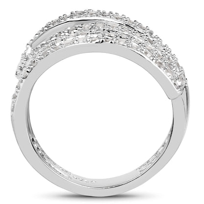 0.83 Carat Genuine White Diamond .925 Sterling Silver Ring Bids.com