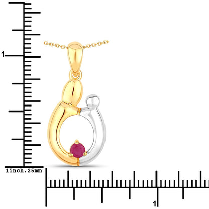 0.20 Carat Genuine Ruby .925 Sterling Silver Pendant Bids.com