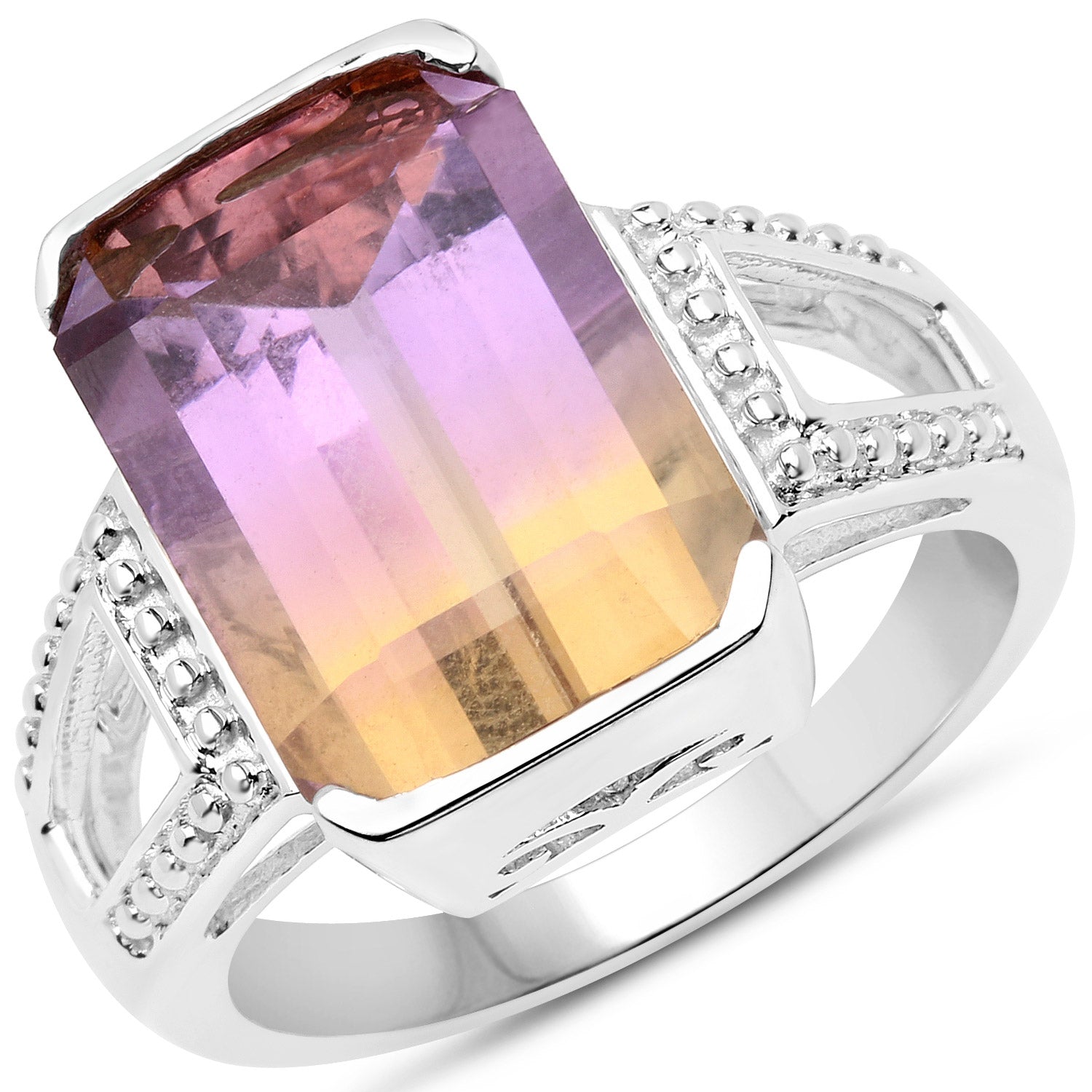 7.15 Carat Genuine Ametrine .925 Sterling Silver Ring Bids.com