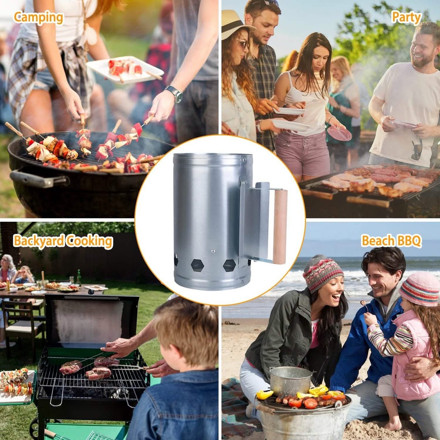 BBQ Charcoal Chimney Can Grill Lighter DailySale