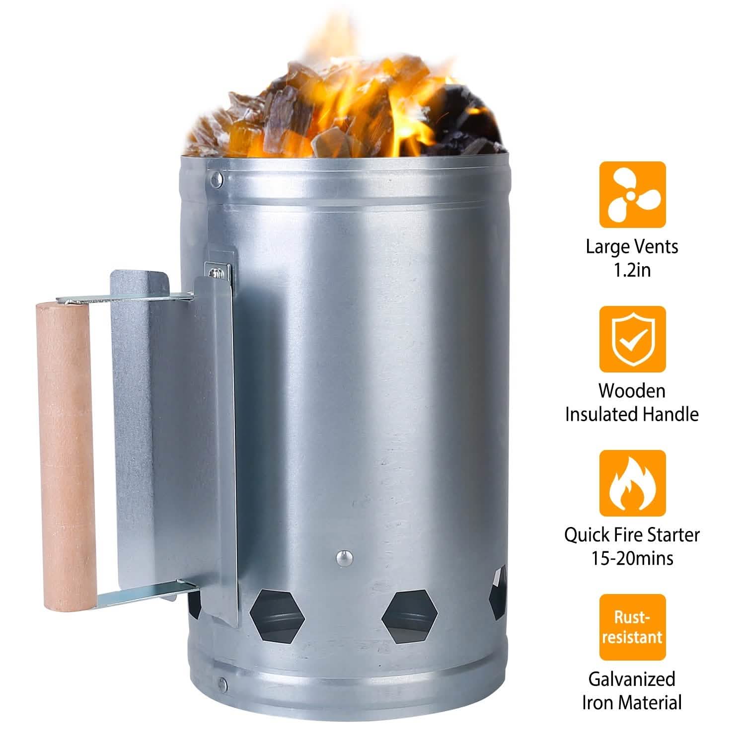 BBQ Charcoal Chimney Can Grill Lighter DailySale