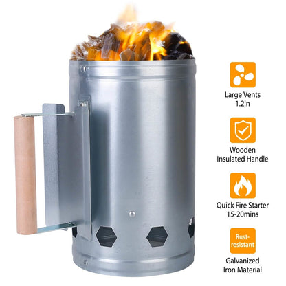 BBQ Charcoal Chimney Can Grill Lighter DailySale