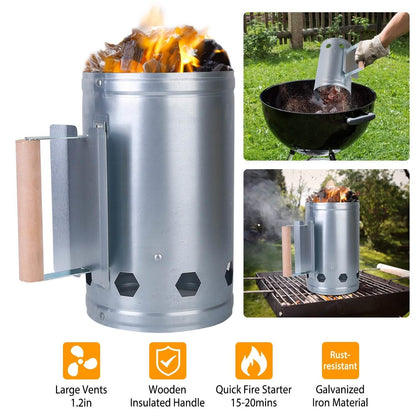 BBQ Charcoal Chimney Can Grill Lighter DailySale