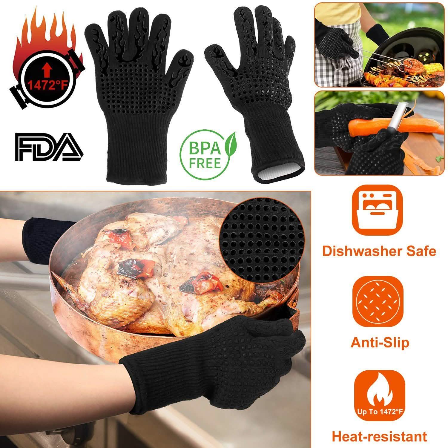 BBQ Gloves 1472¬∞F Heat Resistant Grill Gloves Anti-slip DailySale