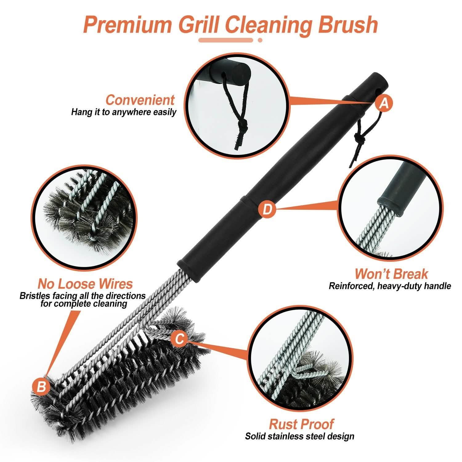 BBQ Grill Cleaning Brush Stainless Steel DailySale