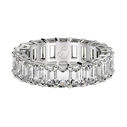Emerald Cut Lab Grown Diamond Eternity Ring in 14k White Gold (4 cttw FG/VS2) Bids.com