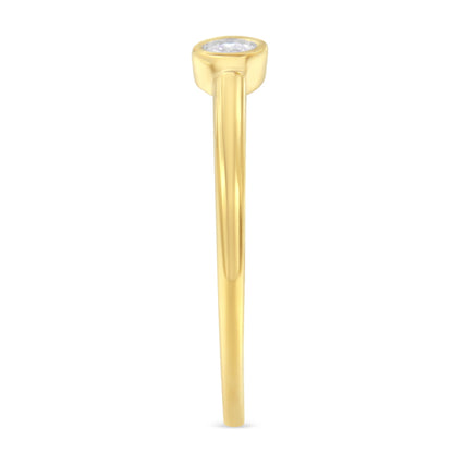 14K Yellow Gold Plated .925 Sterling Silver Miracle Set Diamond Ring (1/20 Cttw, J-K Color, I1-I2 Clarity) - Size 6 Bids.com